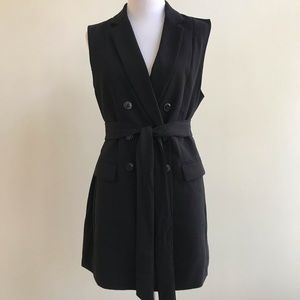 Black Tuxedo Sleeveless Vest Dress/Top